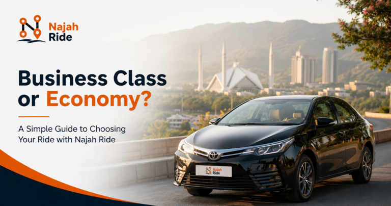 Business class car with driver guide by Najah Ride