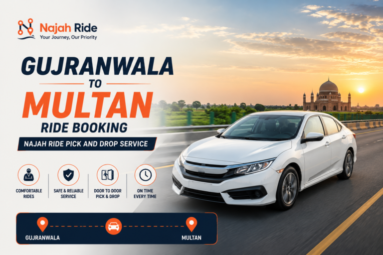 Gujranwala to Multan ride booking service