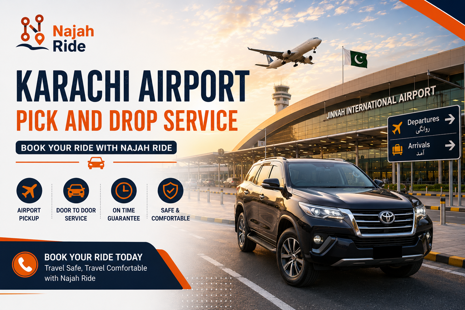 Karachi Airport Pick and Drop Service – Book Your Ride with Najah Ride