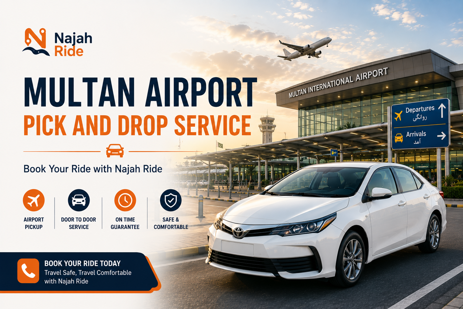 Multan Airport Pick and Drop Service – Book Your Ride with Najah Ride